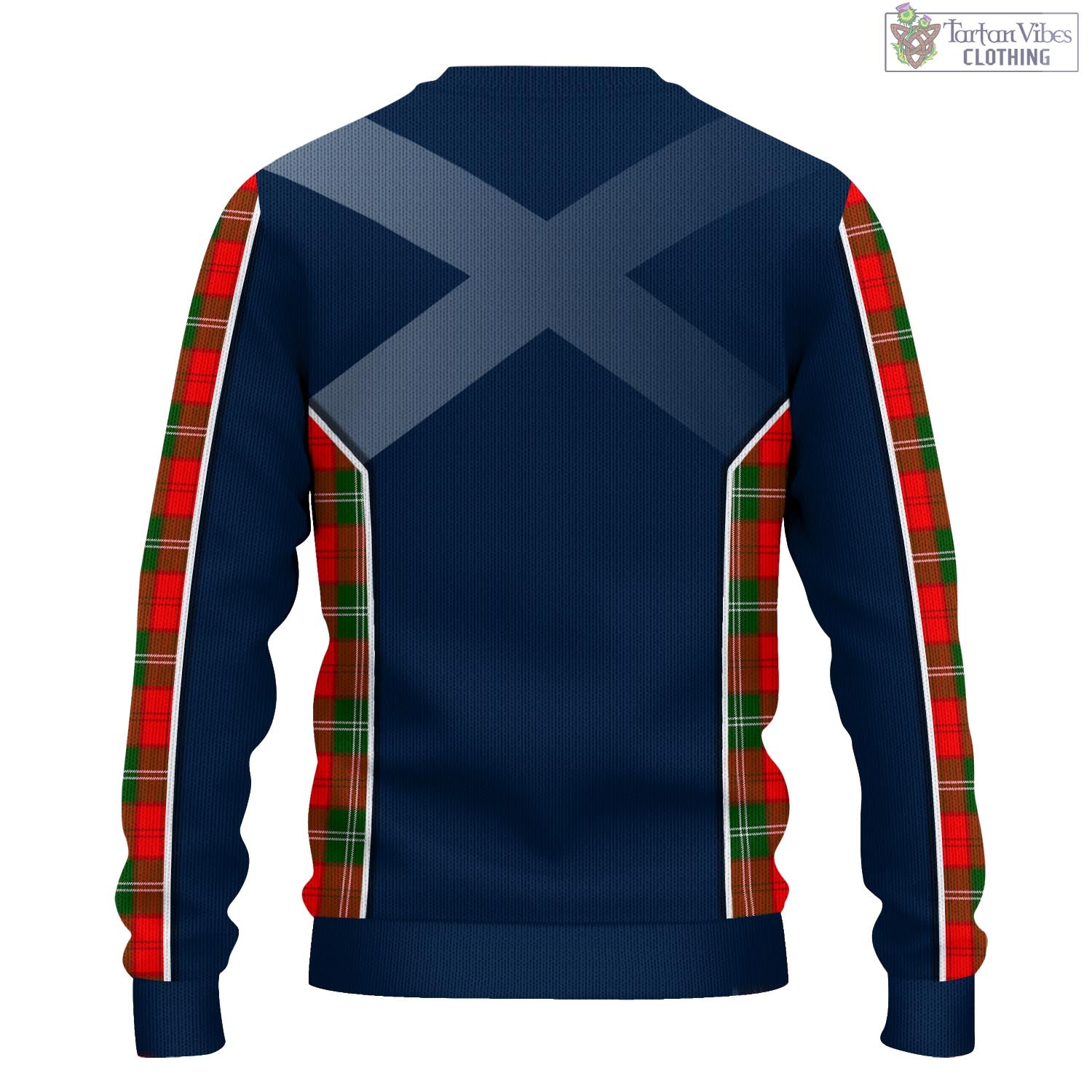 Tartan Vibes Clothing Lennox Modern Tartan Knitted Sweatshirt with Family Crest and Scottish Thistle Vibes Sport Style