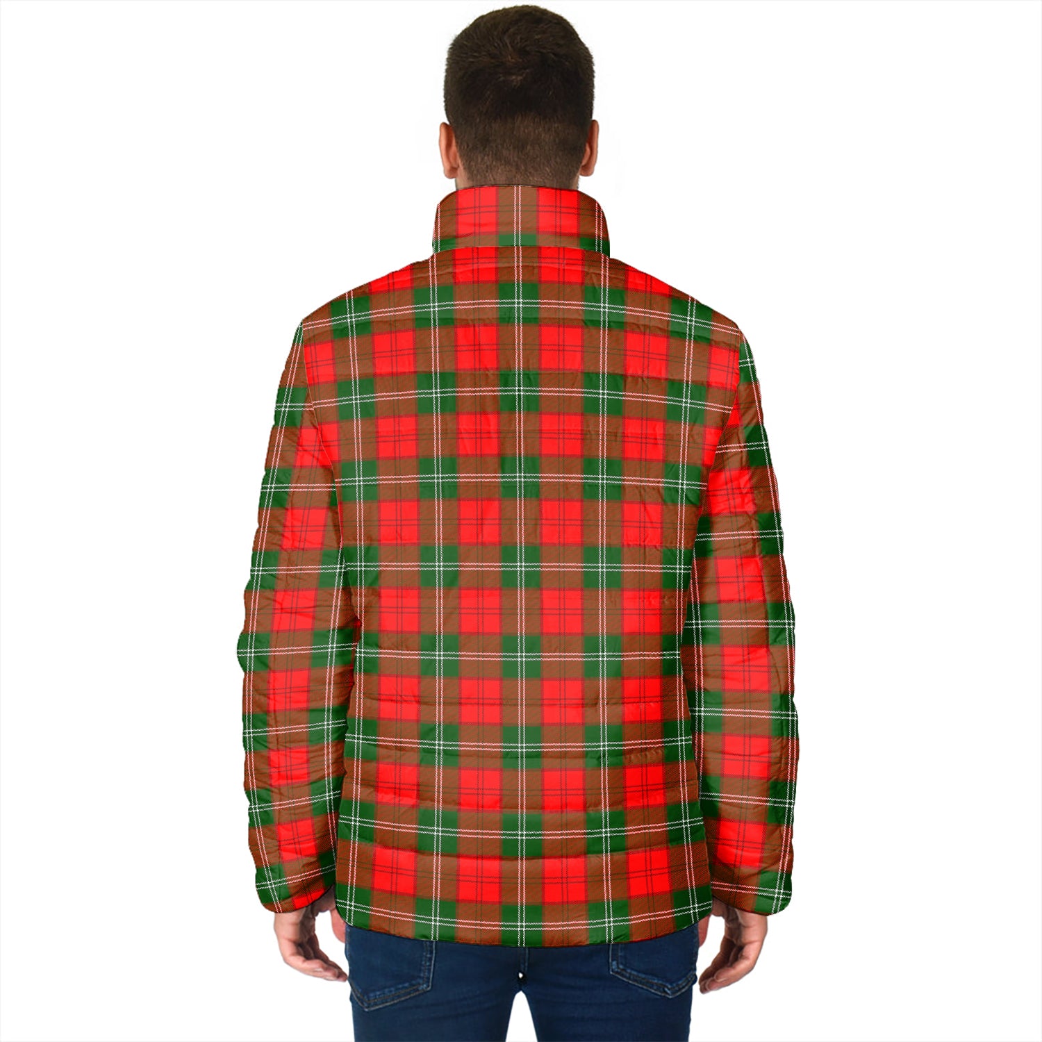 Lennox Modern Tartan Padded Jacket with Family Crest - Tartanvibesclothing