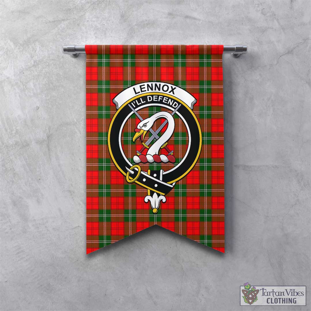 Tartan Vibes Clothing Lennox Modern Tartan Gonfalon, Tartan Banner with Family Crest