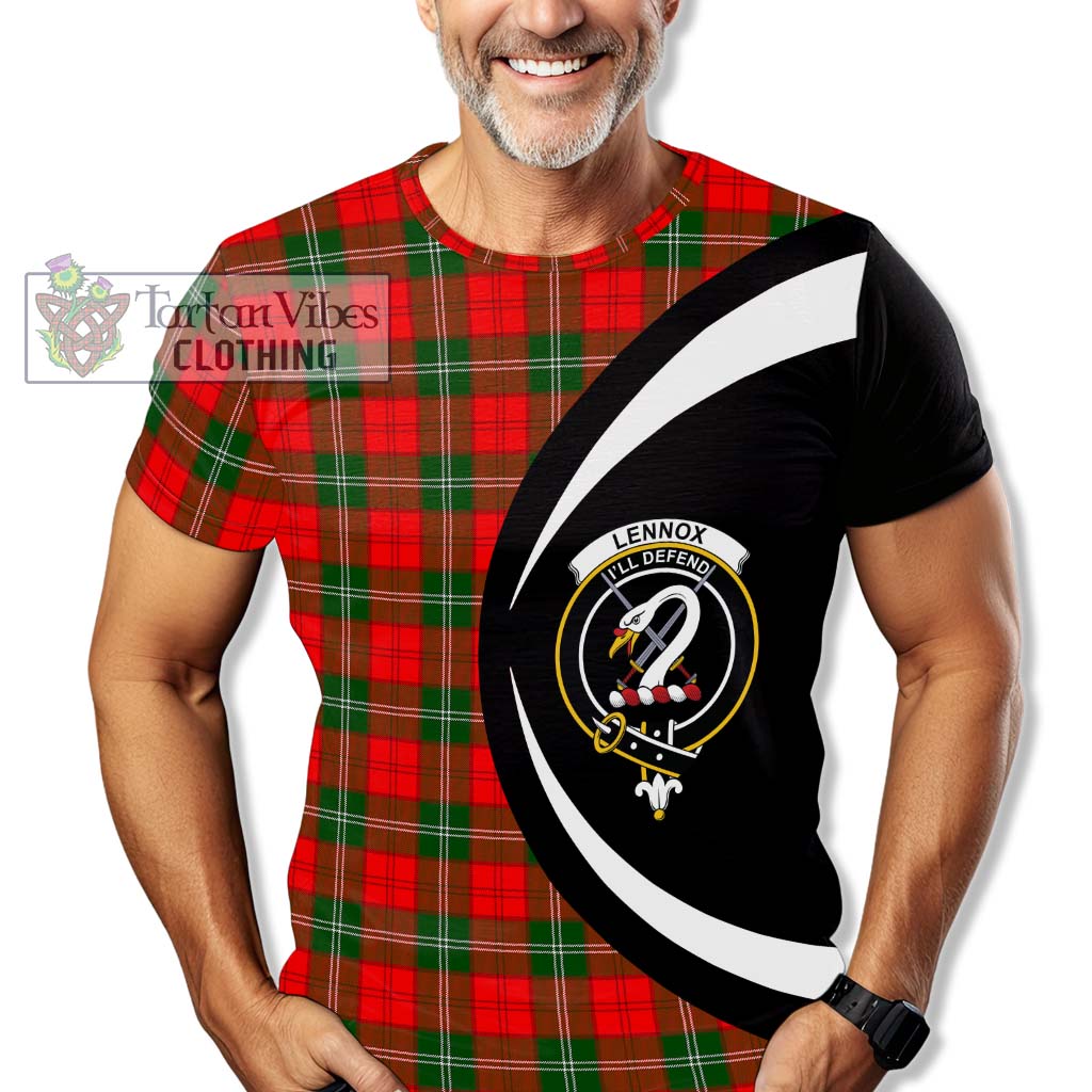 Tartan Vibes Clothing Lennox Modern Tartan T-Shirt with Family Crest Circle Style