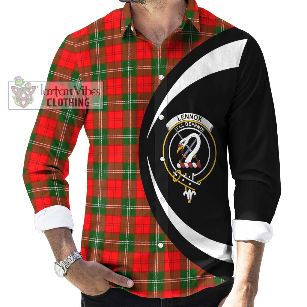 Lennox Modern Tartan Long Sleeve Button Up with Family Crest Circle Style - Tartan Vibes Clothing