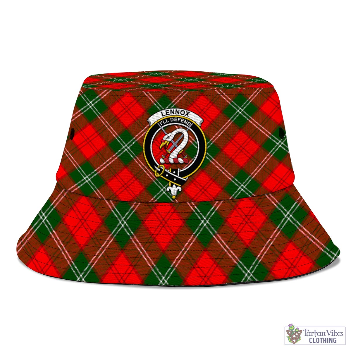 Tartan Vibes Clothing Lennox Modern Tartan Bucket Hat with Family Crest