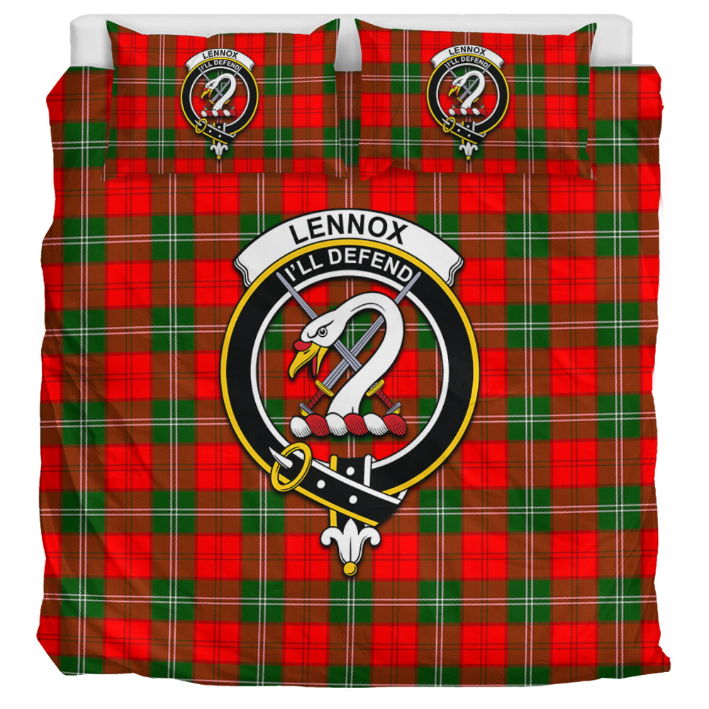 Lennox Modern Tartan Bedding Set with Family Crest UK Bedding Set UK Super King 104*94 inch - Tartan Vibes Clothing