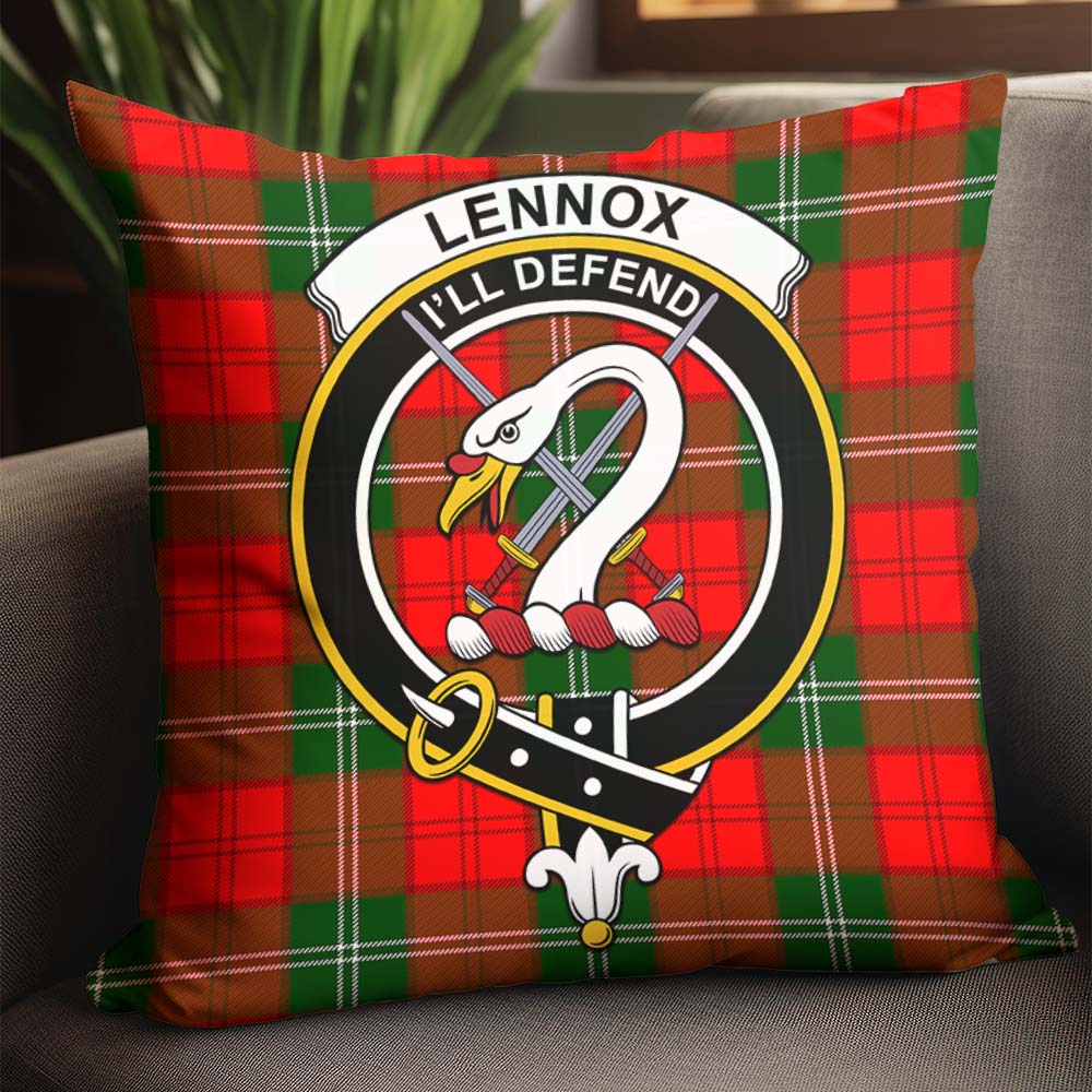 Lennox Modern Tartan Pillow Cover with Family Crest - Tartanvibesclothing