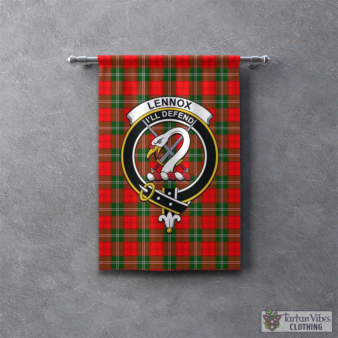 Tartan Vibes Clothing Lennox Modern Tartan Gonfalon, Tartan Banner with Family Crest