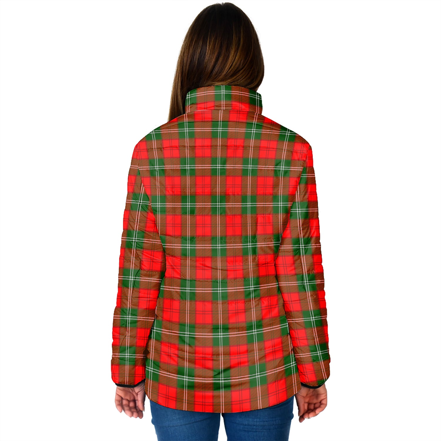 Lennox Modern Tartan Padded Jacket with Family Crest - Tartan Vibes Clothing