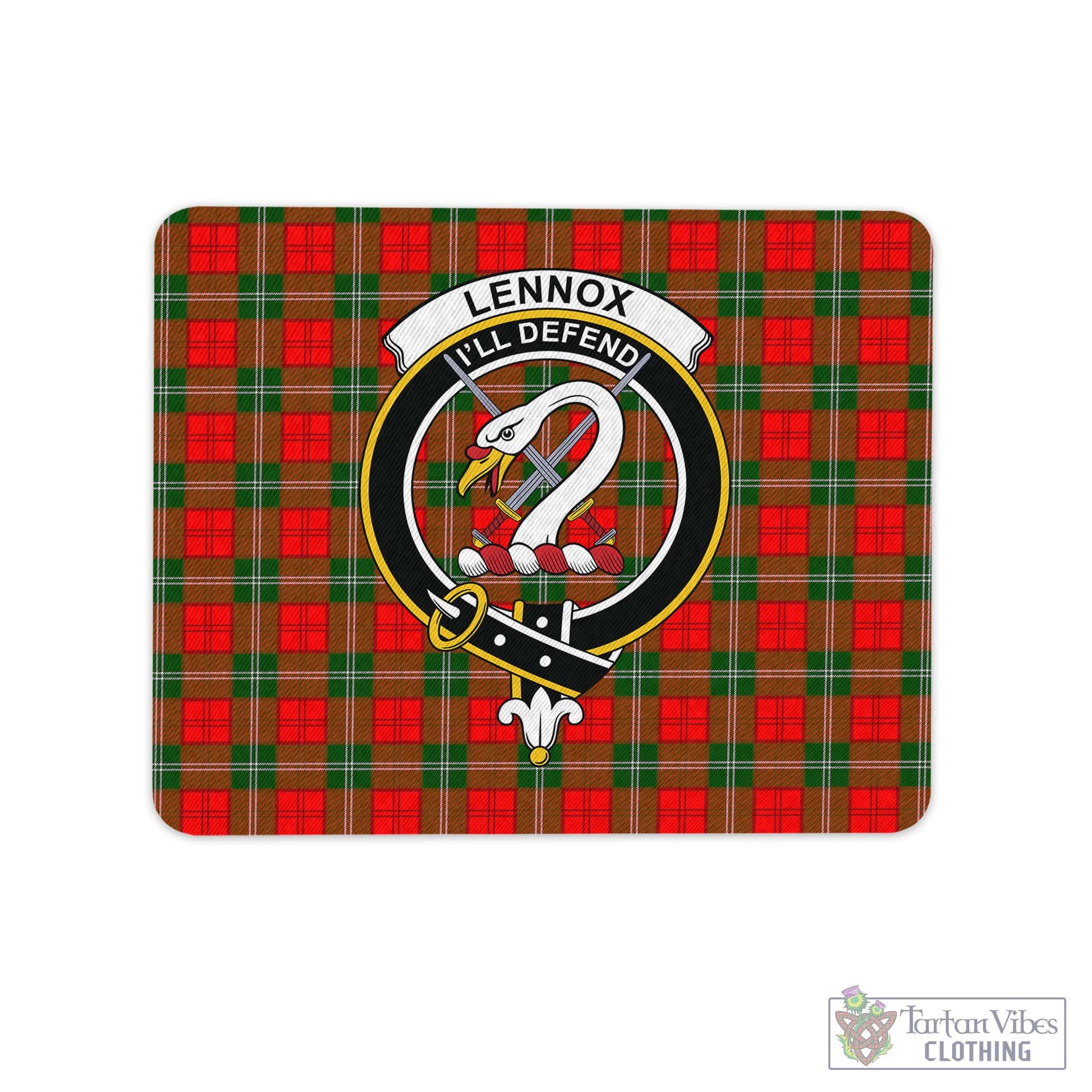 Tartan Vibes Clothing Lennox Modern Tartan Mouse Pad with Family Crest