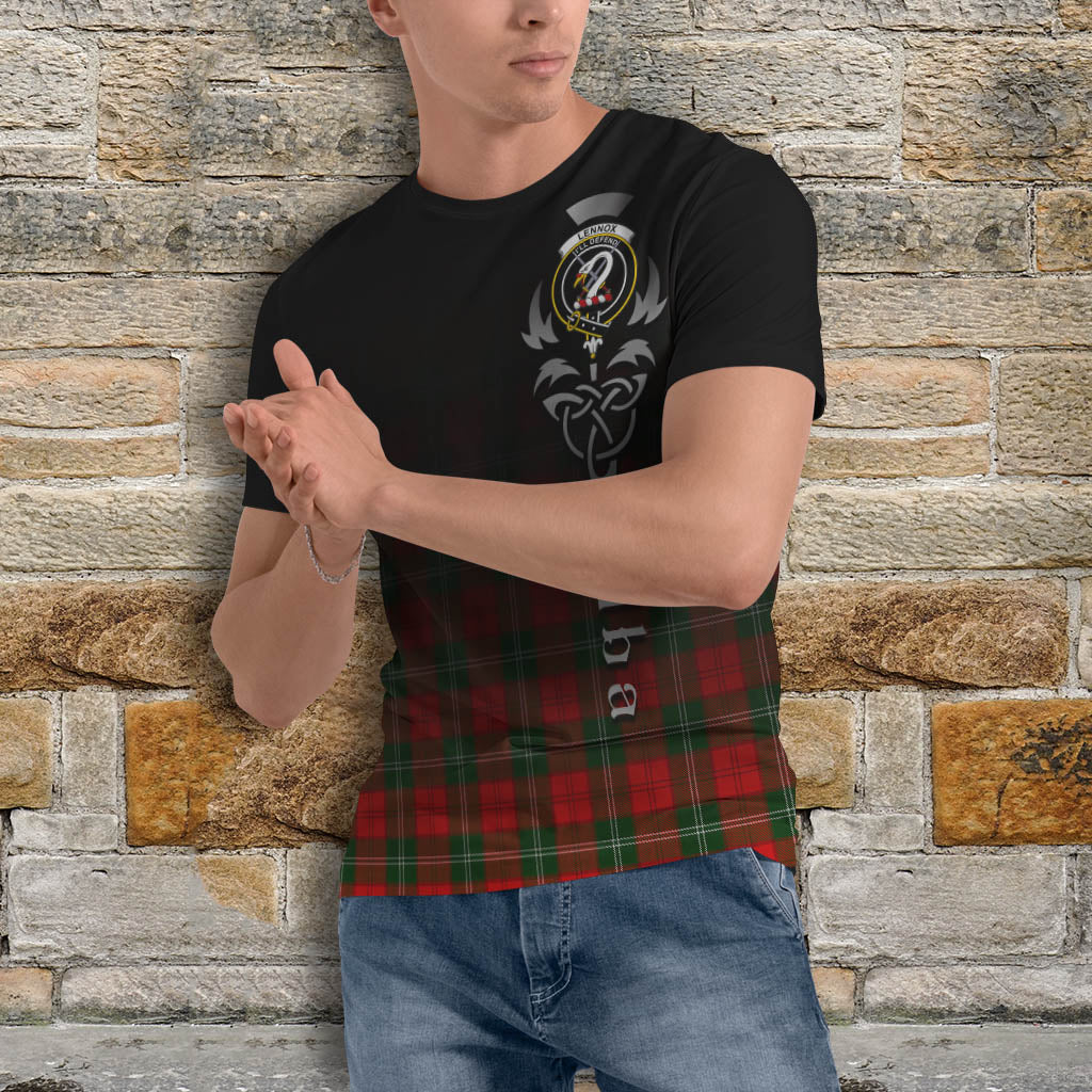 Tartan Vibes Clothing Lennox Modern Tartan T-Shirt Featuring Alba Gu Brath Family Crest Celtic Inspired