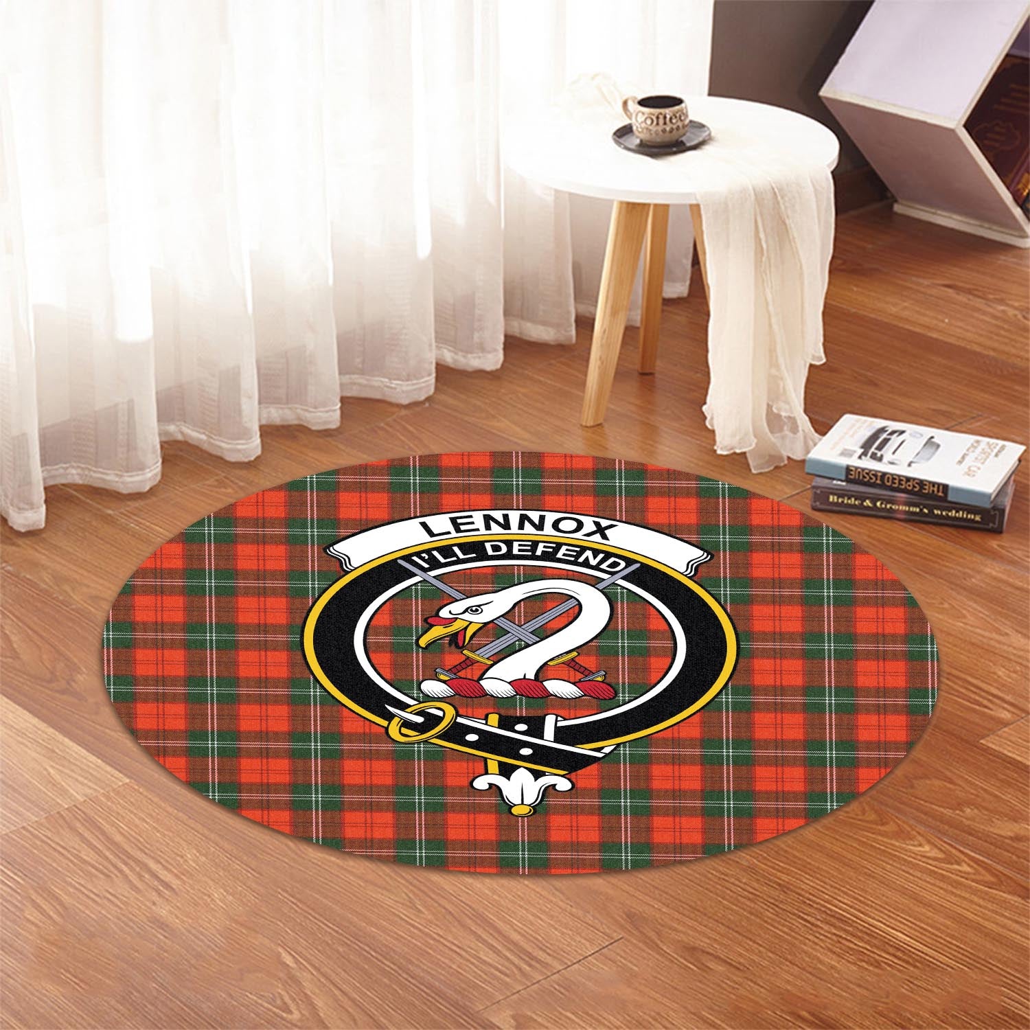 lennox-modern-tartan-round-rug-with-family-crest