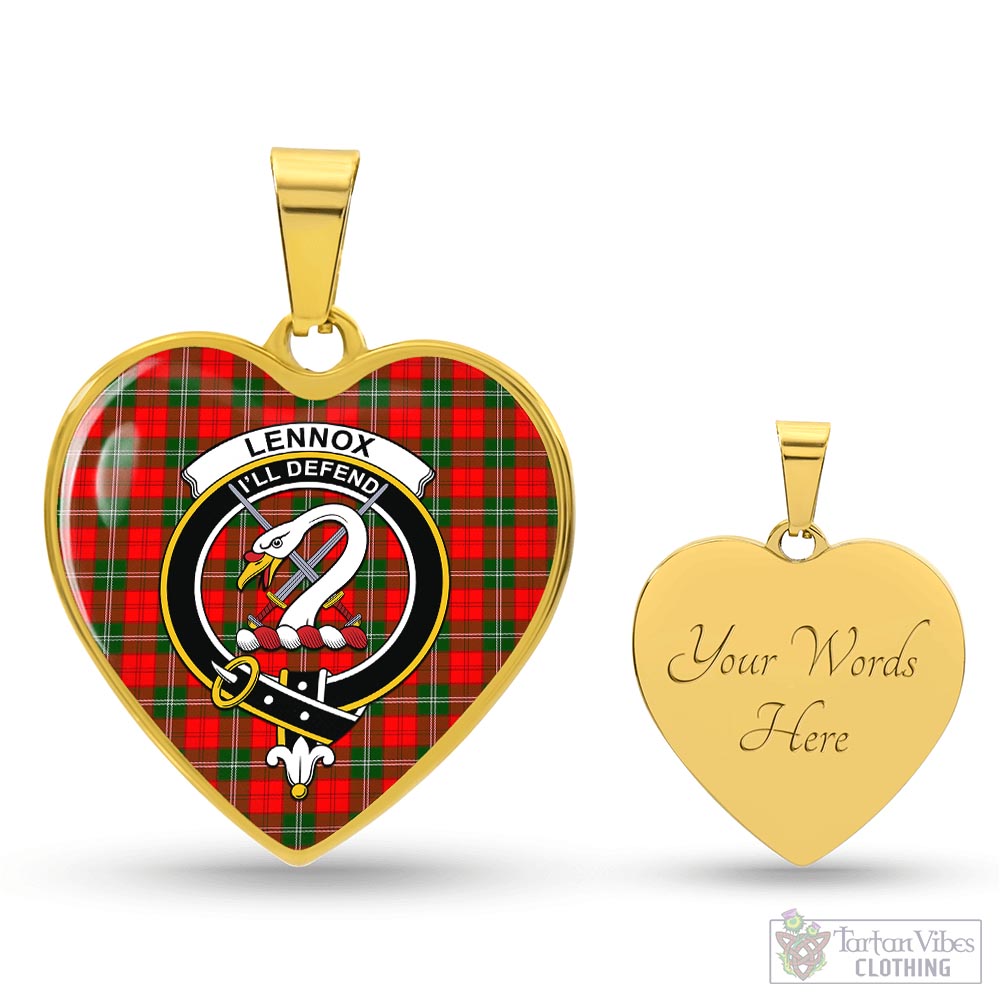 Tartan Vibes Clothing Lennox Modern Tartan Heart Necklace with Family Crest