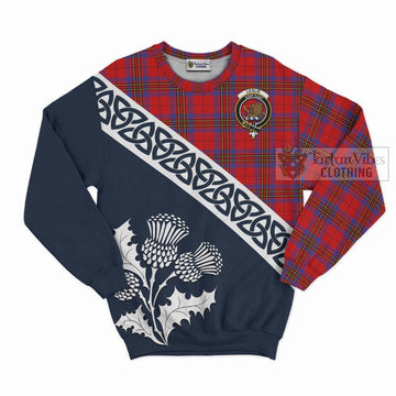 Leslie Tartan Sweatshirt Featuring Thistle and Scotland Map