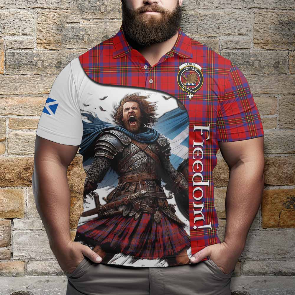 Tartan Vibes Clothing Leslie Crest Tartan Polo Shirt Inspired by the Freedom of Scottish Warrior