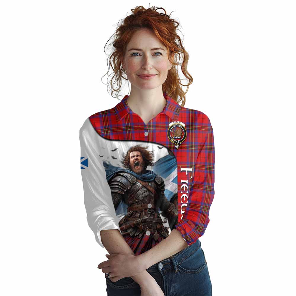 Tartan Vibes Clothing Leslie Crest Tartan Women's Casual Shirt Inspired by the Freedom of Scottish Warrior