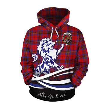 Leslie Tartan Cotton Hoodie with Alba Gu Brath Regal Lion Emblem