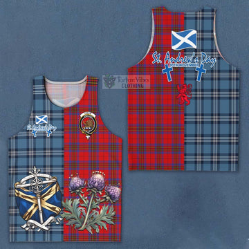 Leslie Tartan Men's Tank Top Happy St. Andrew's Day Half Tartan Style