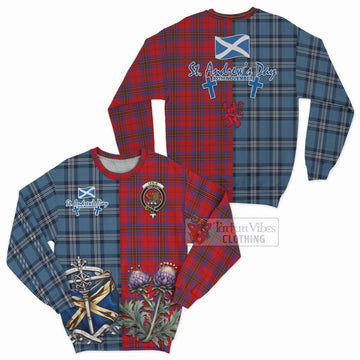 Leslie Tartan Sweatshirt Happy St. Andrew's Day Half Tartan Style