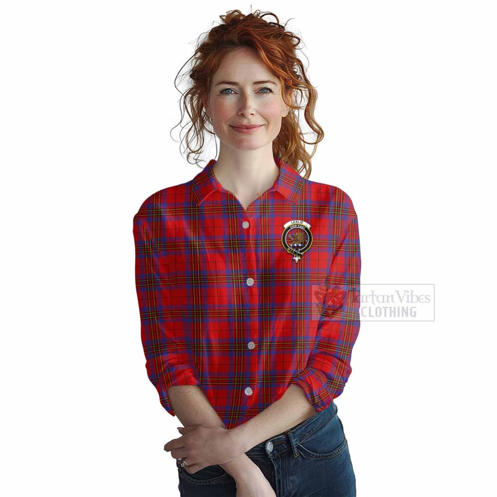 Tartan Vibes Clothing Leslie Tartan Women's Casual Shirt with Family Crest DNA In Me Style