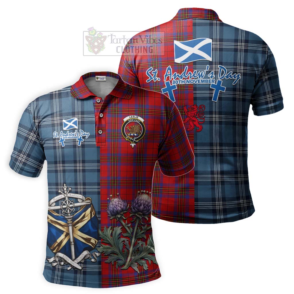 Tartan Vibes Clothing Leslie Tartan Polo Shirt Happy St. Andrew's Day Half Tartan Style