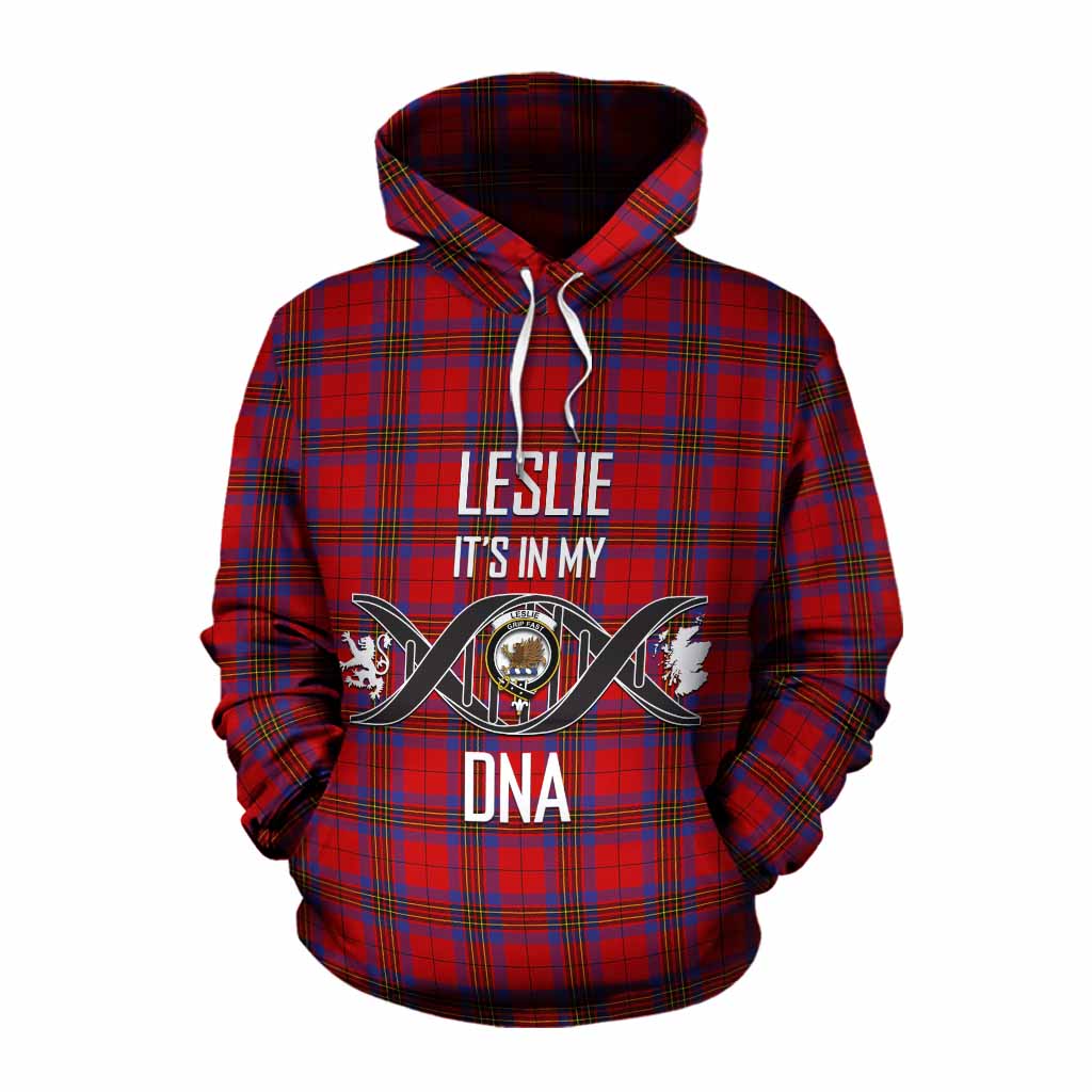 Tartan Vibes Clothing Leslie Tartan Cotton Hoodie with Family Crest DNA In Me Style