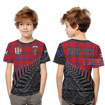 Leslie Crest Tartan Kid T-Shirt with New Zealand Silver Fern Half Style