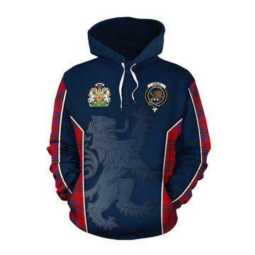 Leslie Tartan Cotton Hoodie with Family Crest and Lion Rampant Vibes Sport Style