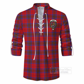 Leslie Tartan Ghillie Kilt Shirt with Family Crest DNA In Me Style