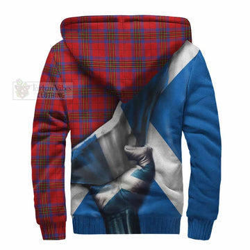 Leslie Tartan Sherpa Hoodie with Family Crest Scotland Patriotic Style