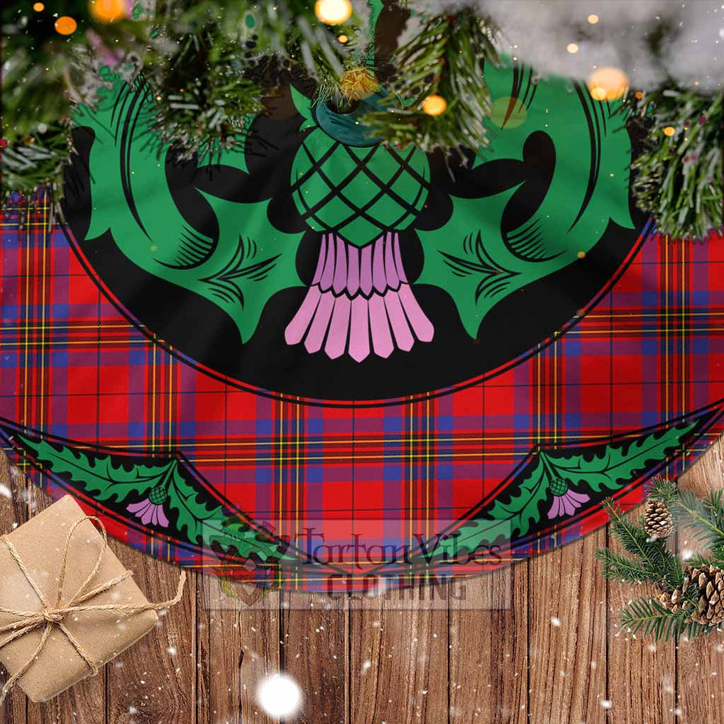 Tartan Vibes Clothing Leslie Tartan Christmas Tree Skirt Scottish Thistle Style