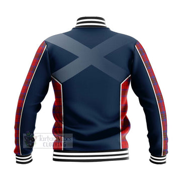 Leslie Tartan Baseball Jacket with Family Crest and Scottish Thistle Vibes Sport Style