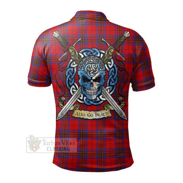 Leslie Tartan Polo Shirt with Family Crest Celtic Skull Style