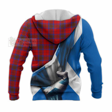 Leslie Tartan Knitted Hoodie with Family Crest Scotland Patriotic Style