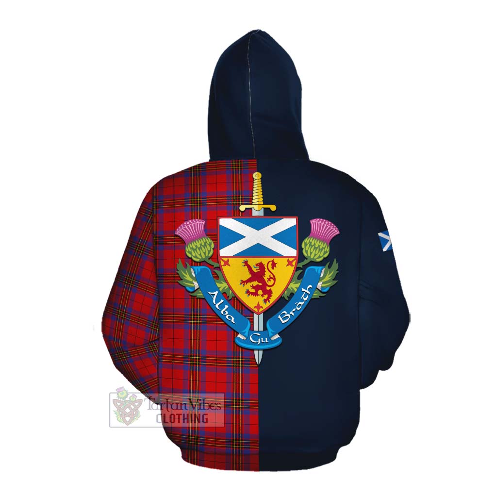 Tartan Vibes Clothing Leslie Tartan Cotton Hoodie Alba with Scottish Lion Royal Arm Half Style