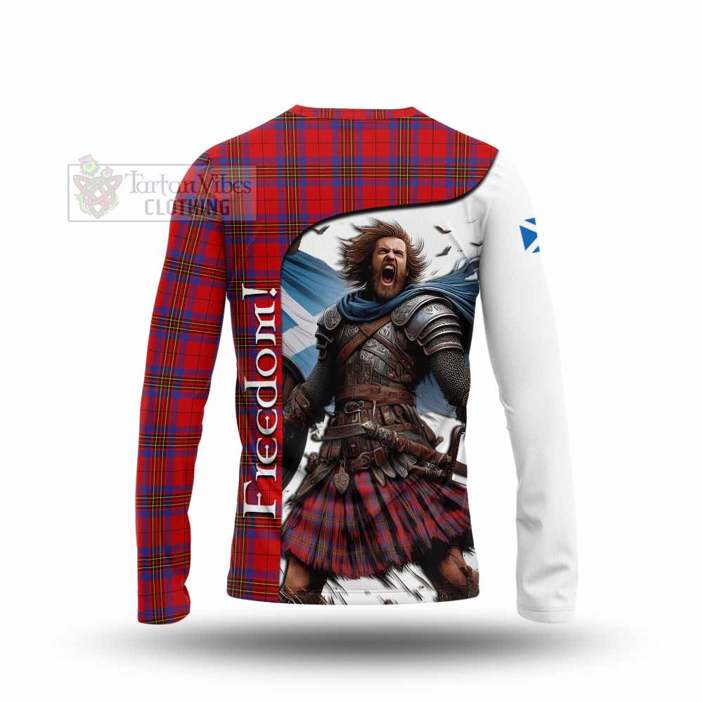 Tartan Vibes Clothing Leslie Crest Tartan Long Sleeve T-Shirt Inspired by the Freedom of Scottish Warrior