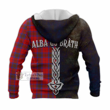 Leslie Tartan Family Crest Knitted Hoodie Alba Gu Brath Be Brave Lion Ancient Style - Tartan Vibes Clothing