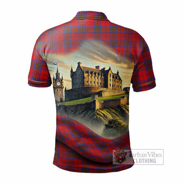 Leslie Tartan Family Crest Polo Shirt with Scottish Ancient Castle Style - Tartan Vibes Clothing