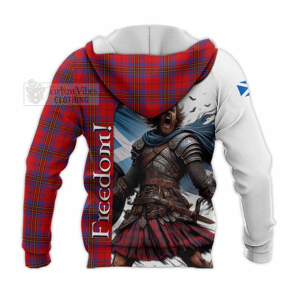 Tartan Vibes Clothing Leslie Crest Tartan Knitted Hoodie Inspired by the Freedom of Scottish Warrior