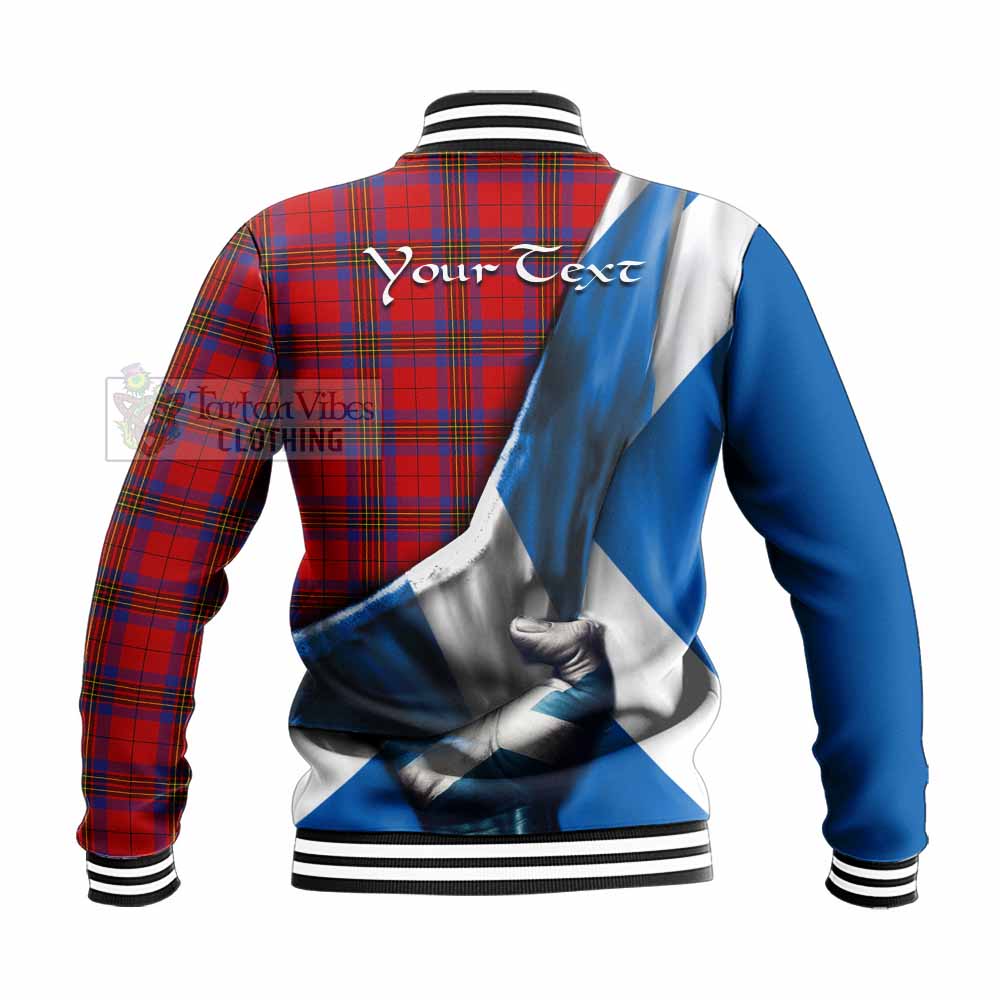 Tartan Vibes Clothing Leslie Tartan Baseball Jacket with Family Crest Scotland Patriotic Style