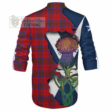 Leslie Tartan Family Crest Ghillie Kilt Shirt Scottish Thistle Celtic Inspired - Tartan Vibes Clothing
