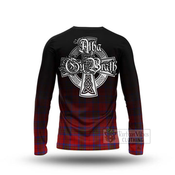 Leslie Tartan Long Sleeve T-Shirt Featuring Alba Gu Brath Family Crest Celtic Inspired