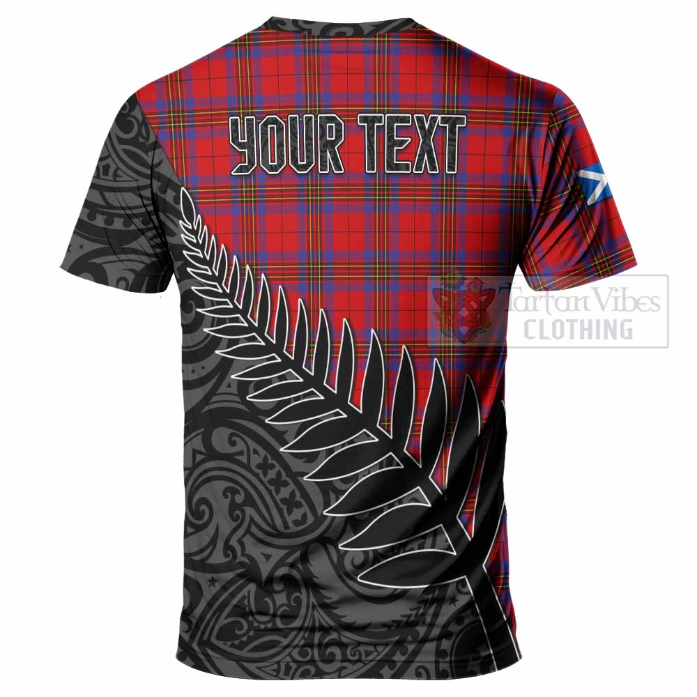 Tartan Vibes Clothing Leslie Crest Tartan T-Shirt with New Zealand Silver Fern Half Style