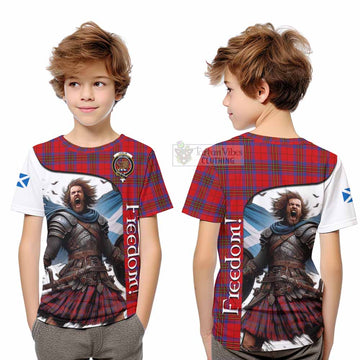 Leslie Crest Tartan Kid T-Shirt Inspired by the Freedom of Scottish Warrior