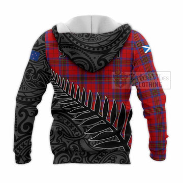 Leslie Crest Tartan Knitted Hoodie with New Zealand Silver Fern Half Style