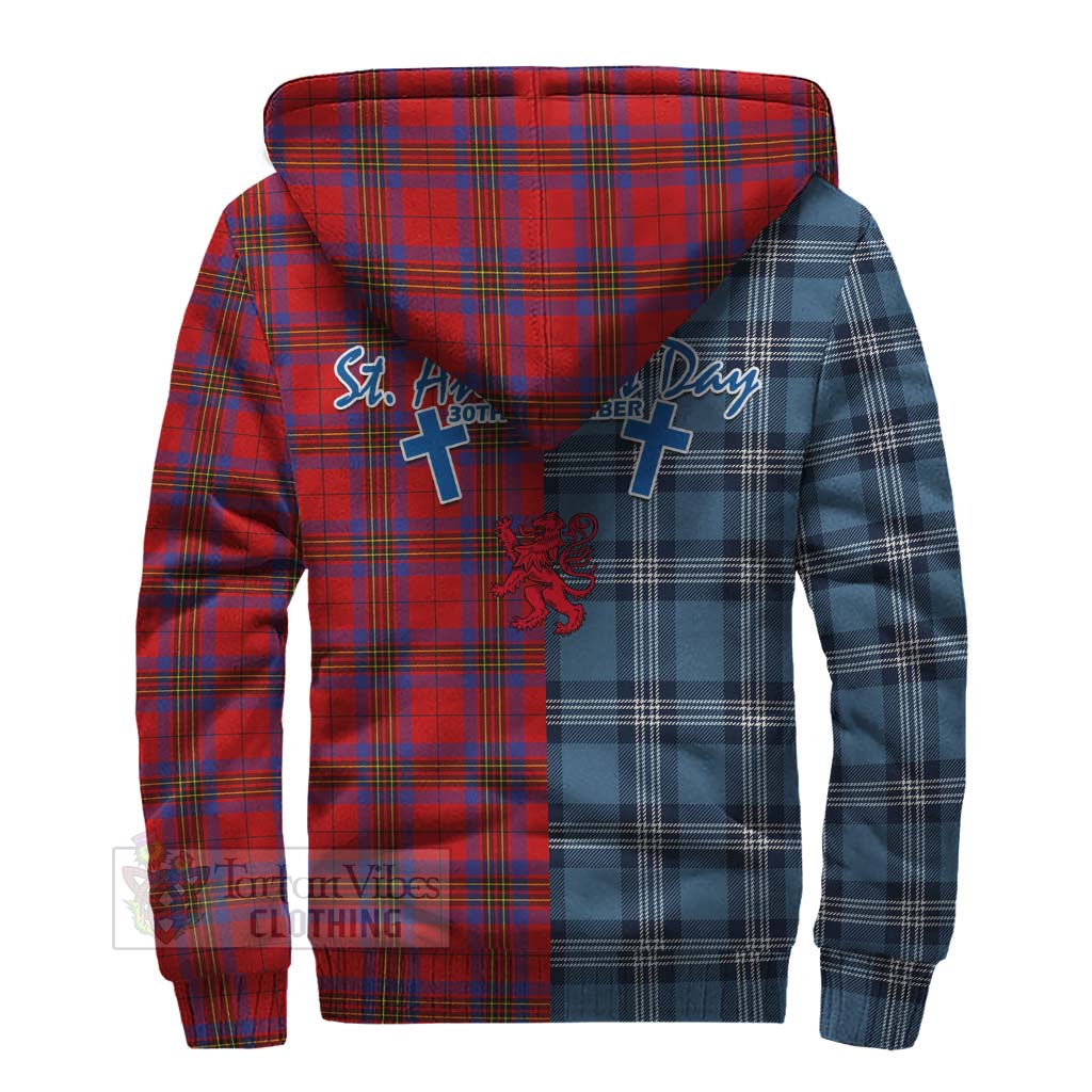 Tartan Vibes Clothing Leslie Tartan Sherpa Hoodie Happy St. Andrew's Day Half Tartan Style