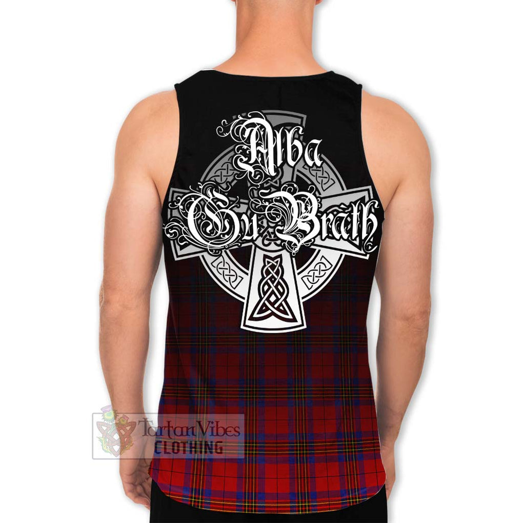 Tartan Vibes Clothing Leslie Tartan Men's Tank Top Featuring Alba Gu Brath Family Crest Celtic Inspired