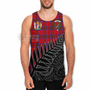 Leslie Crest Tartan Men's Tank Top with New Zealand Silver Fern Half Style