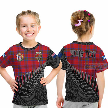 Leslie Crest Tartan Kid T-Shirt with New Zealand Silver Fern Half Style