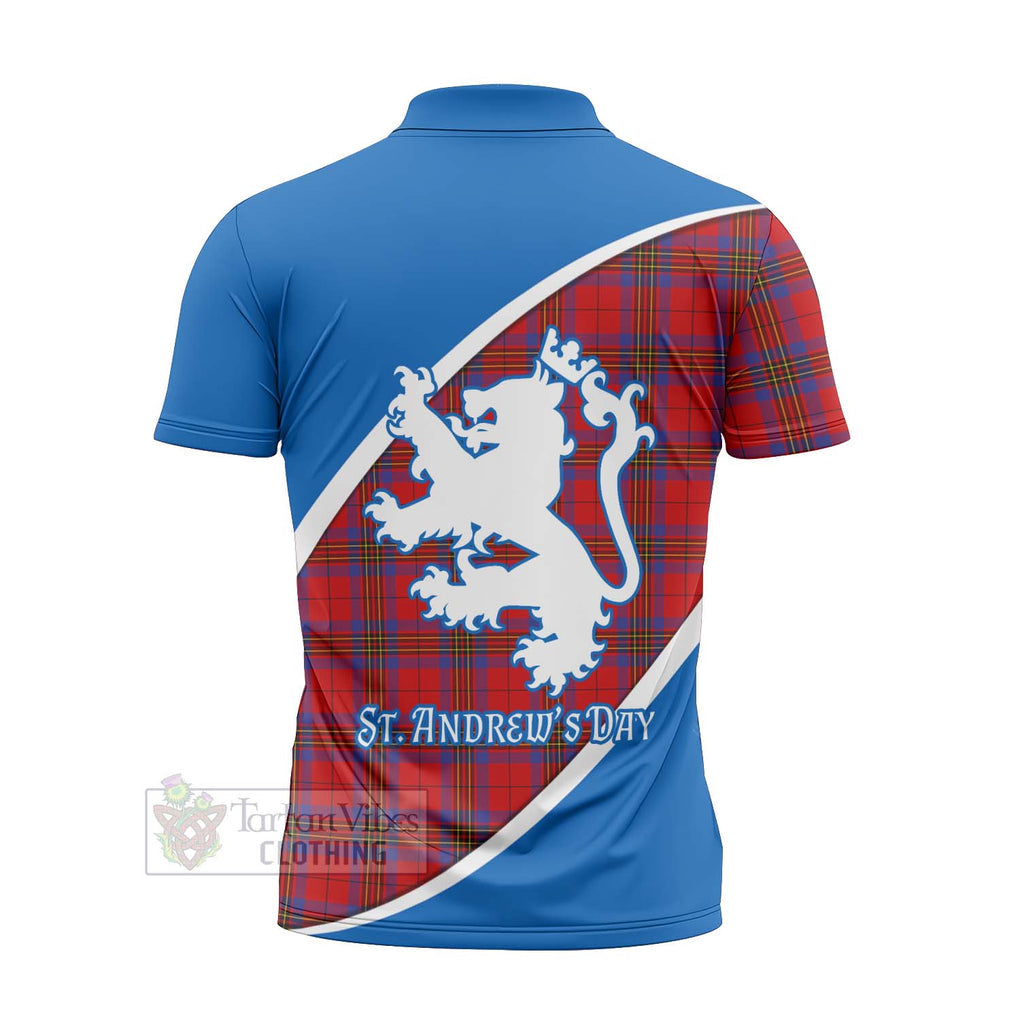 Tartan Vibes Clothing Leslie Family Crest Tartan Zipper Polo Shirt Celebrate Saint Andrew's Day in Style