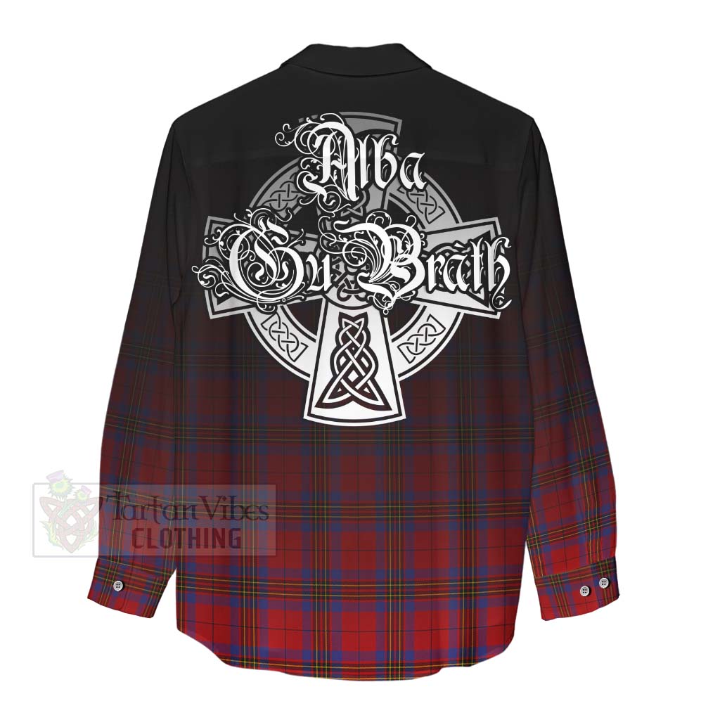 Tartan Vibes Clothing Leslie Tartan Women's Casual Shirt Featuring Alba Gu Brath Family Crest Celtic Inspired