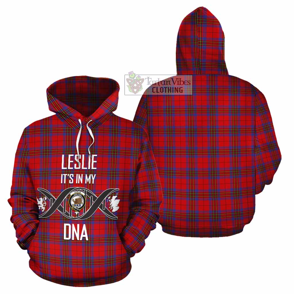 Tartan Vibes Clothing Leslie Tartan Cotton Hoodie with Family Crest DNA In Me Style