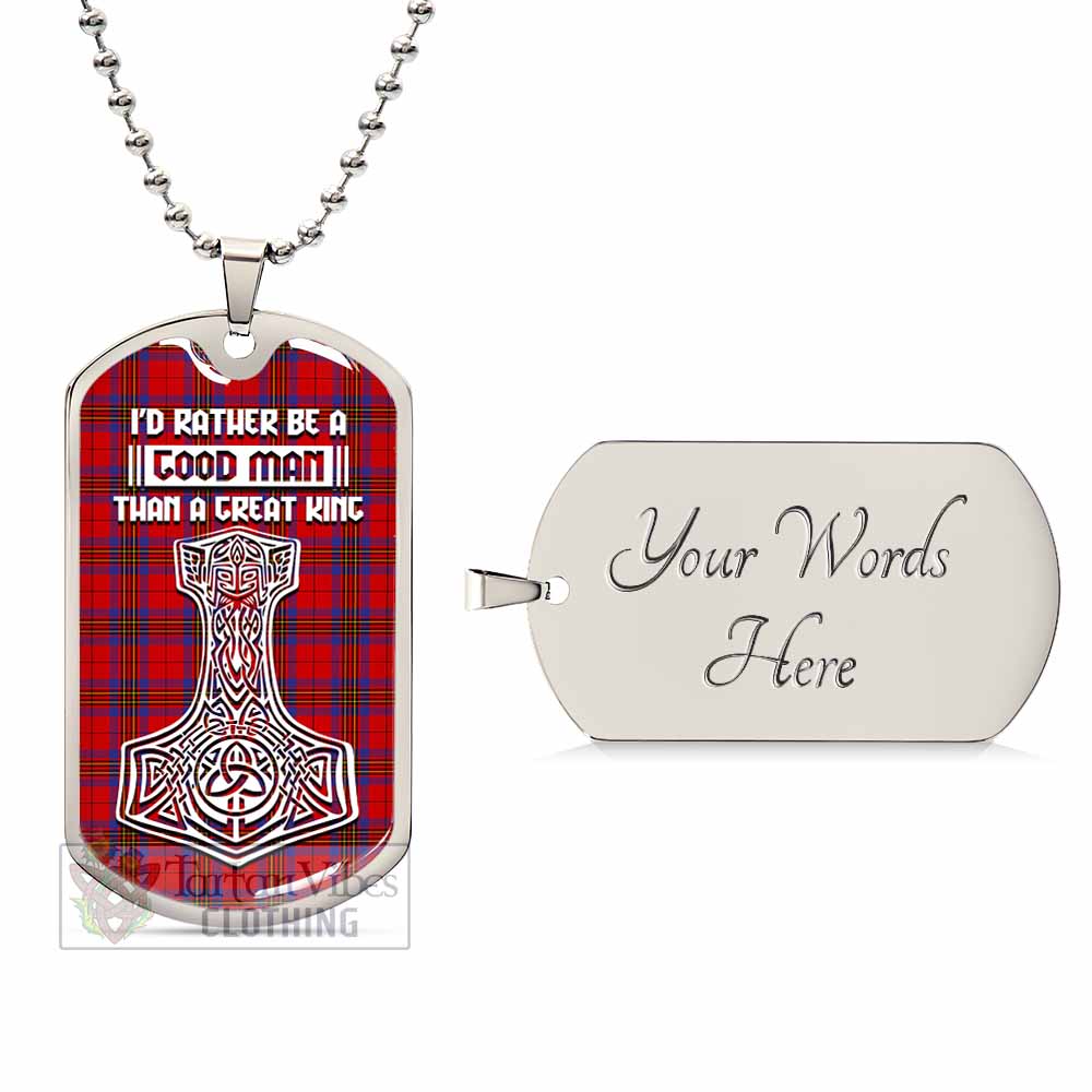 Tartan Vibes Clothing Leslie Tartan Dog Tag Necklace Viking Mjolnir Style